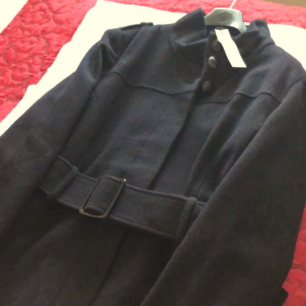 New belted Tall XL Black 63 wool 33 poly